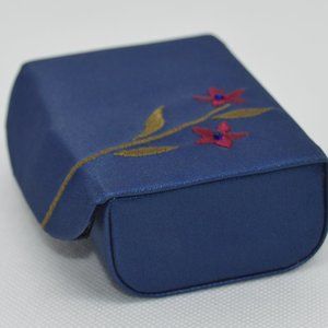Vintage Satin/Embroidered Double Lipstick Case with Mirror